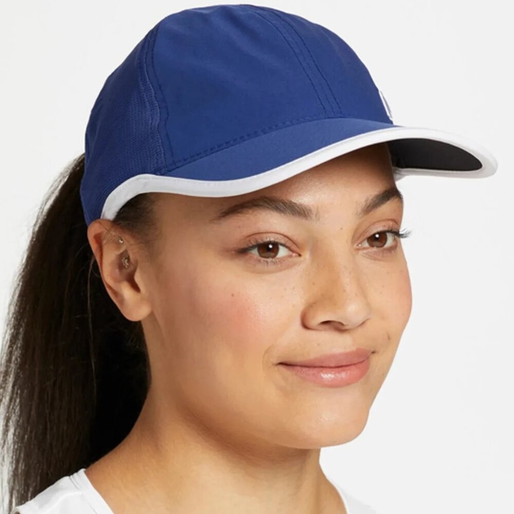 PRINCE TENNIS Lightweight Ponytail Mesh Back Adjustable One Size Cap Blue - New